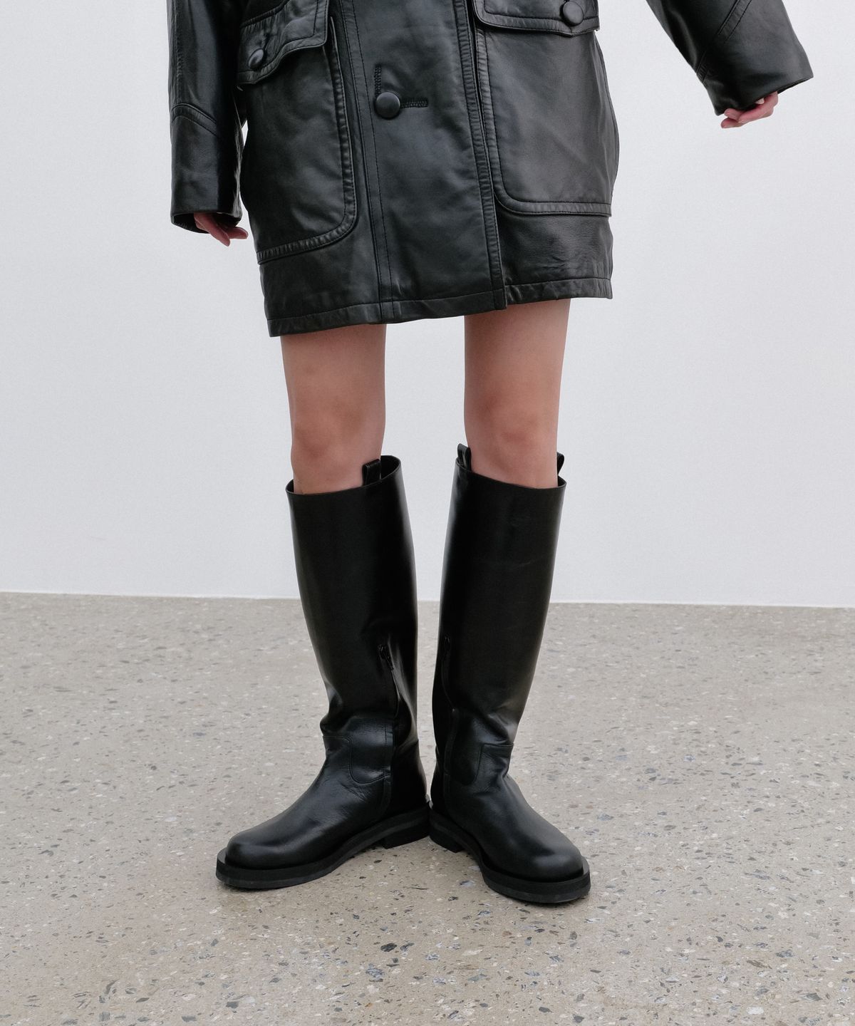 키에레이(CHIELEI) JOCKEY BOOTS HIGH [C2F09 BK]