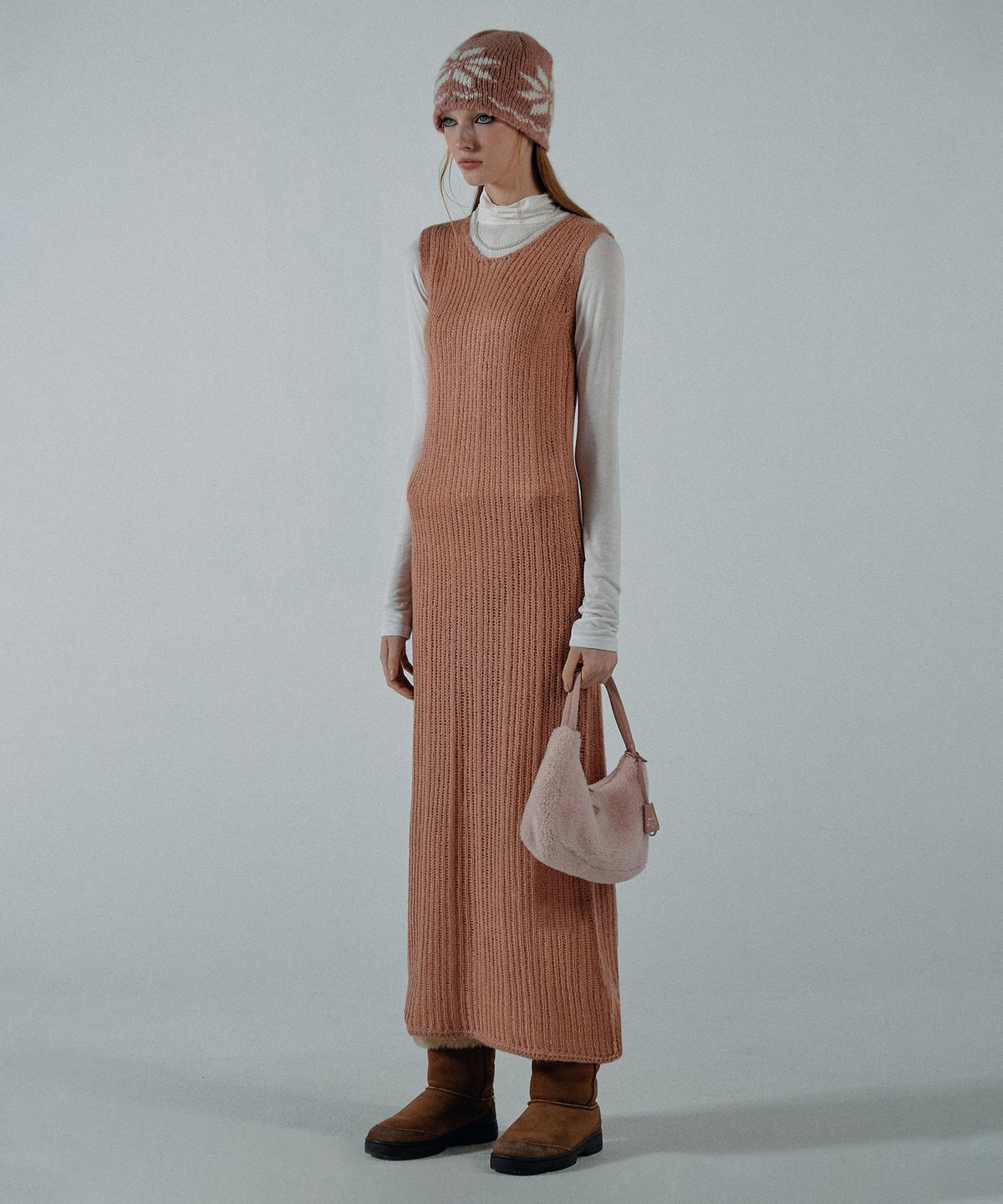 스컬프터(SCULPTOR) Blend Knit Maxi Dress Coral