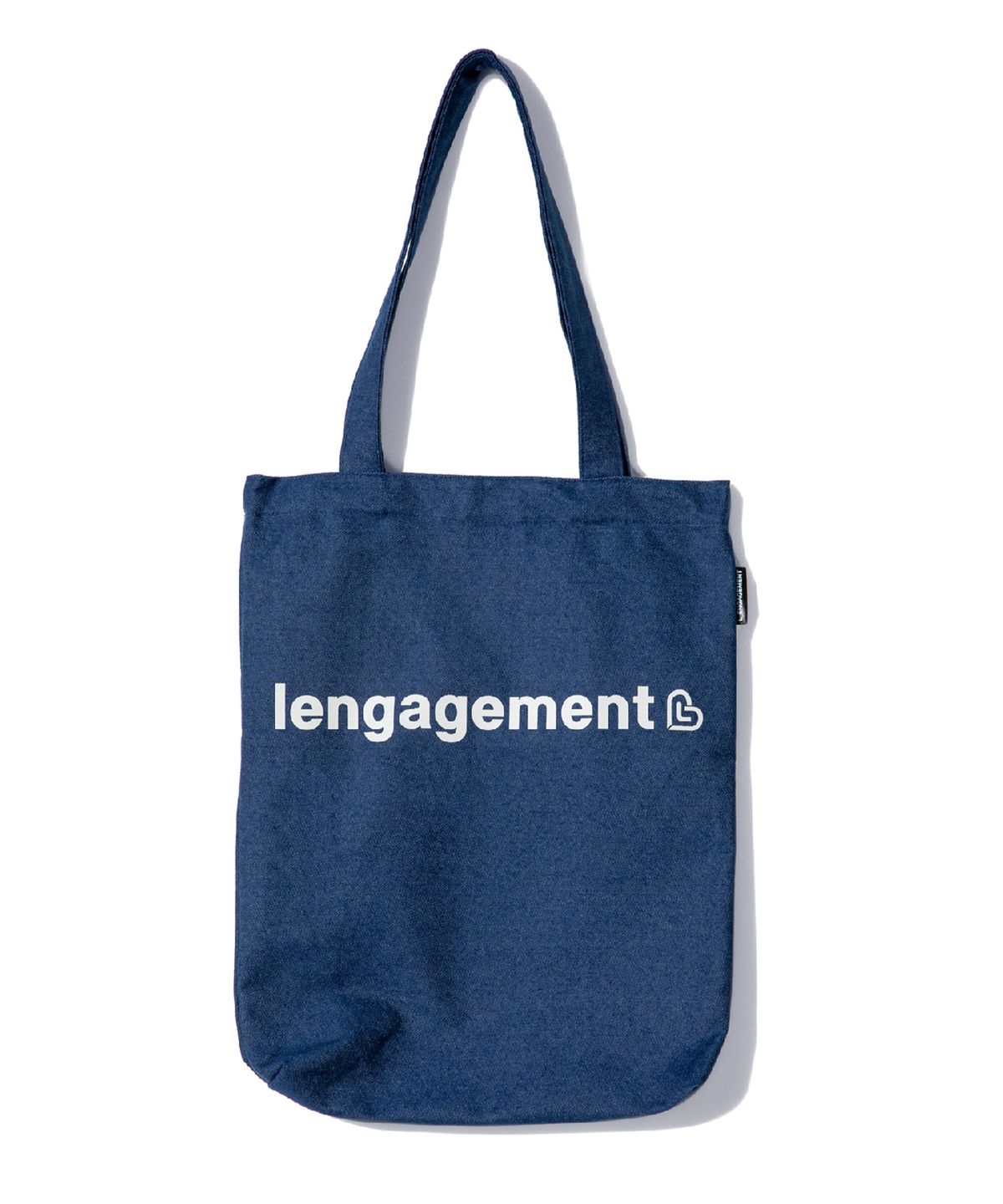 랑가주망(LENGAGEMENT) 스토리 로고 데님 에코백 [블루]