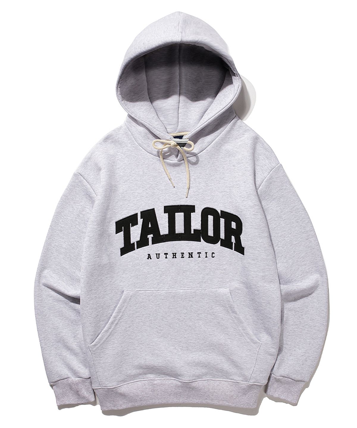 테일러 스튜디오(TAILOR STUDIO) [기모/NO기모] 엔비엘 로고 후드 (화이트멜란지)