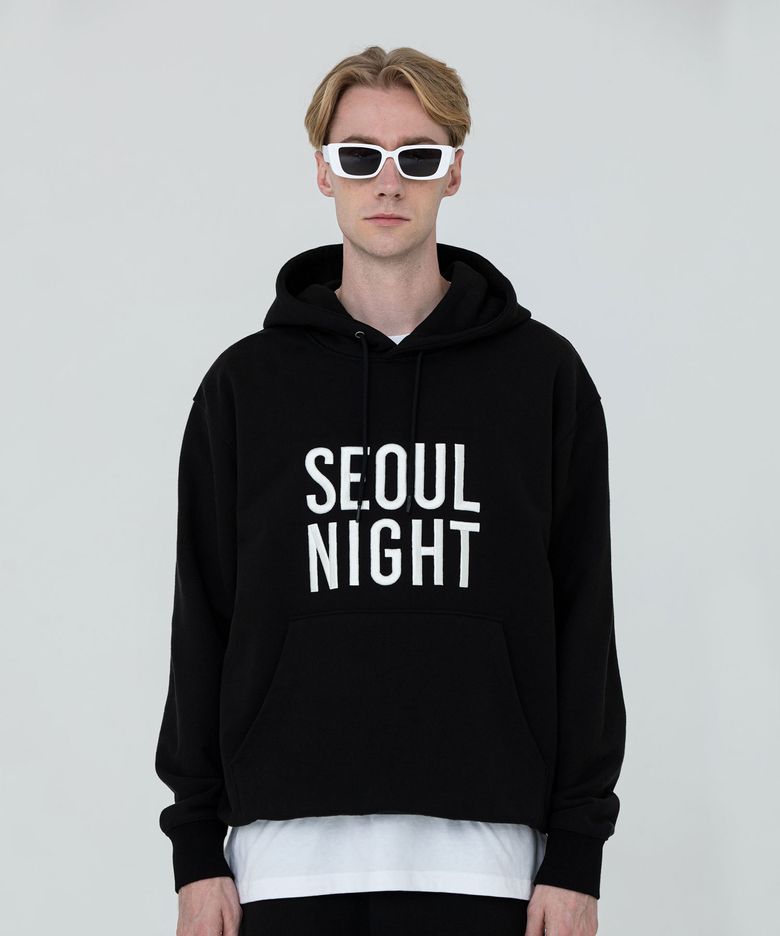 서울나이트 후드티셔츠 블랙