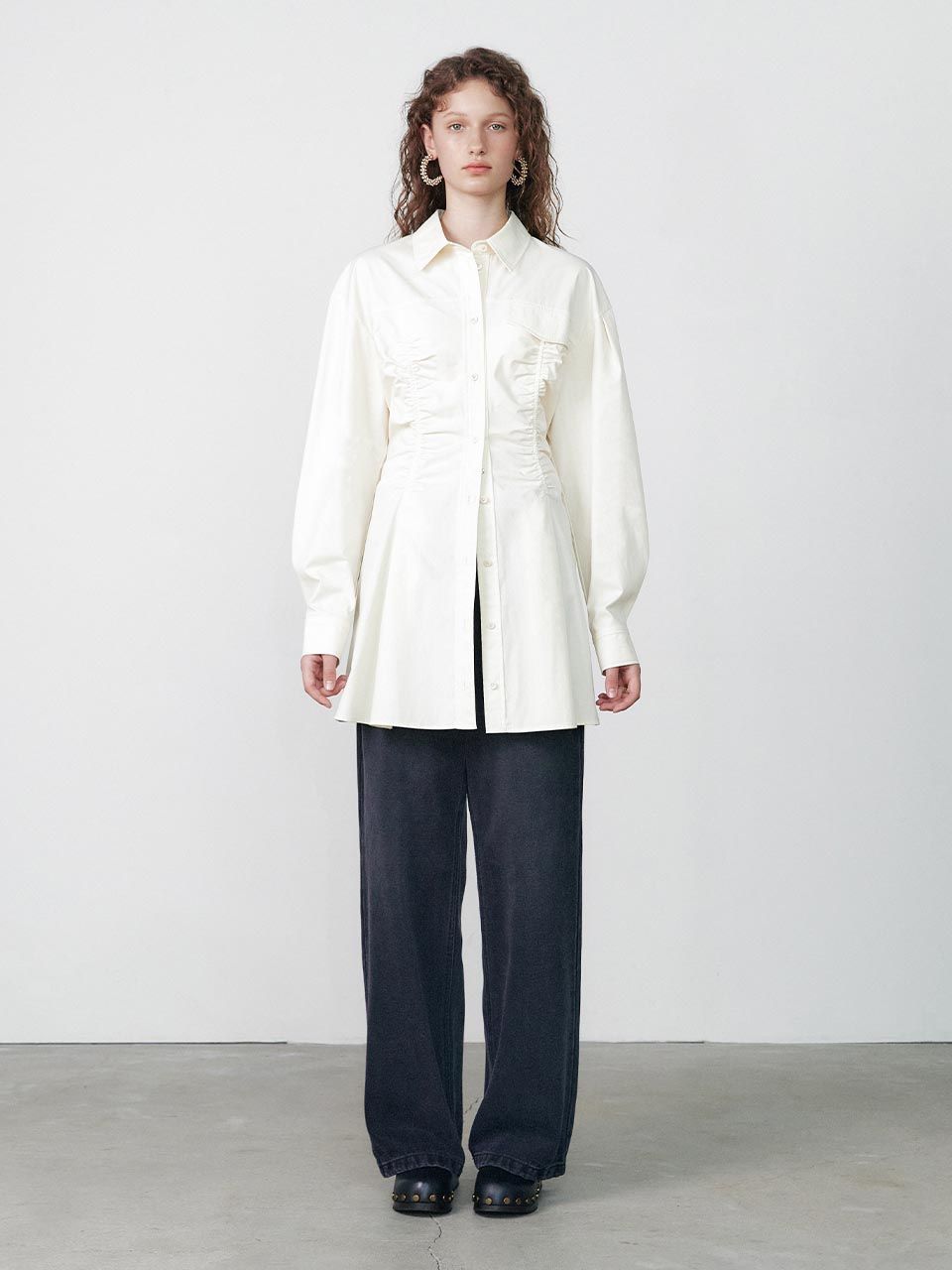 ★RAIVE★ Shirring Shirts Onepiece in Ivory VW2AO47003 MUSINSA | RAIVE Shirring Shirts Onepiece in Ivory VW2AO470-03