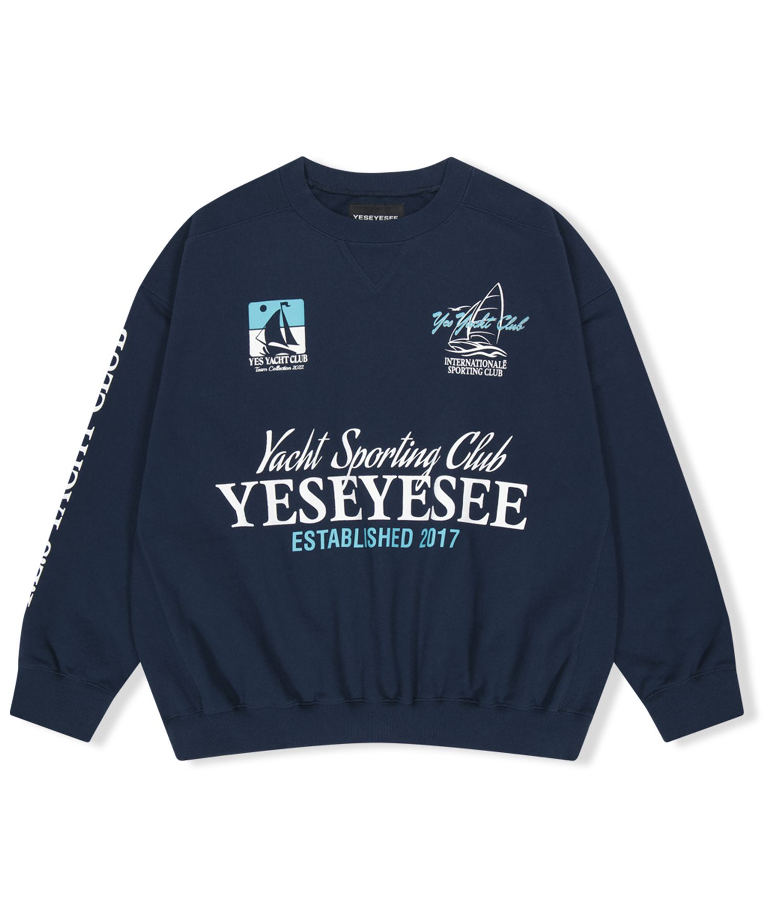 ☆YESEYESEE☆ YES Yacht Sweatshirt Sage Green MUSINSA | YESEYESEE YES Yacht Sweatshirt Navy