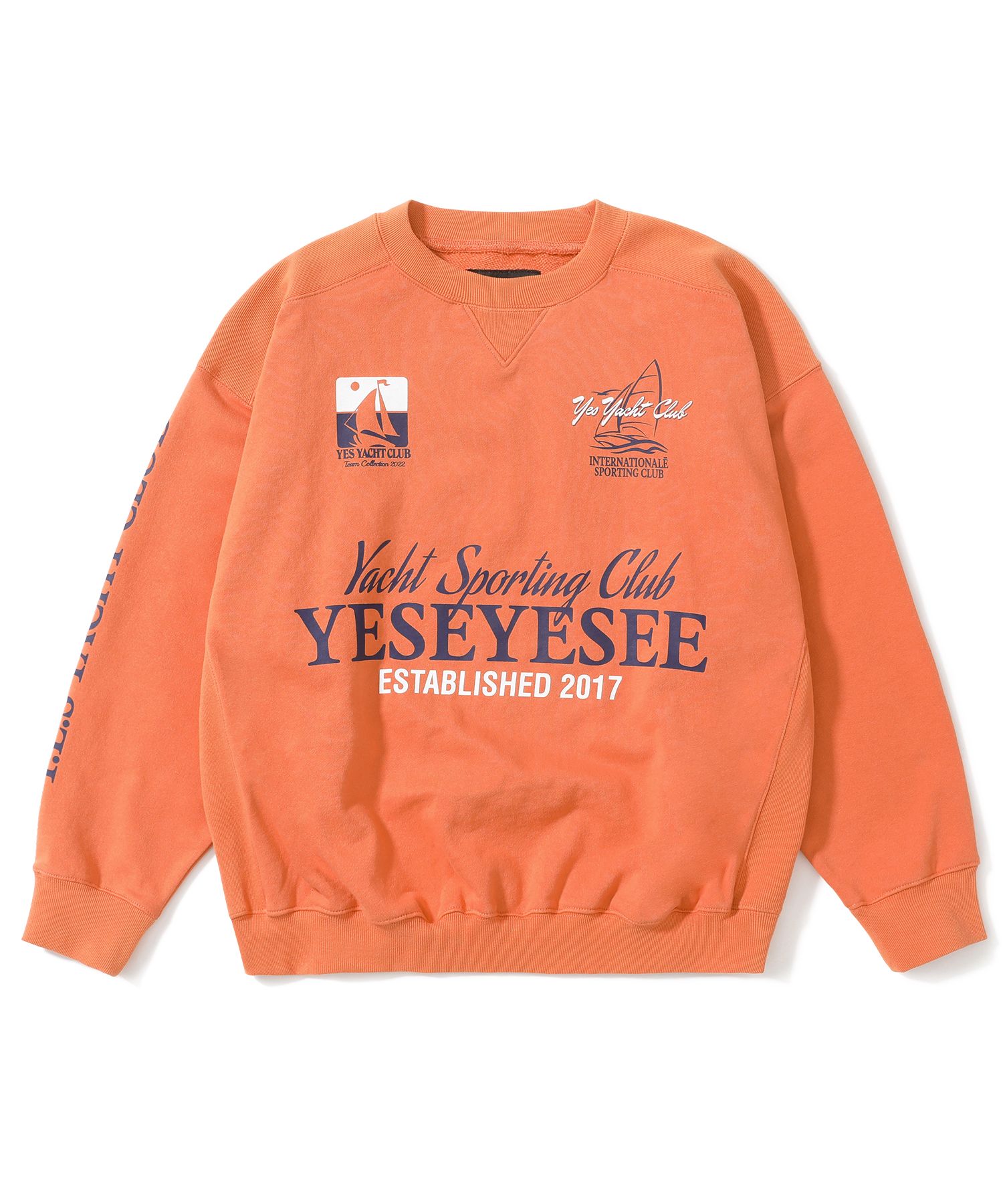 MUSINSA | YESEYESEE YES Yacht Sweatshirt Salmon