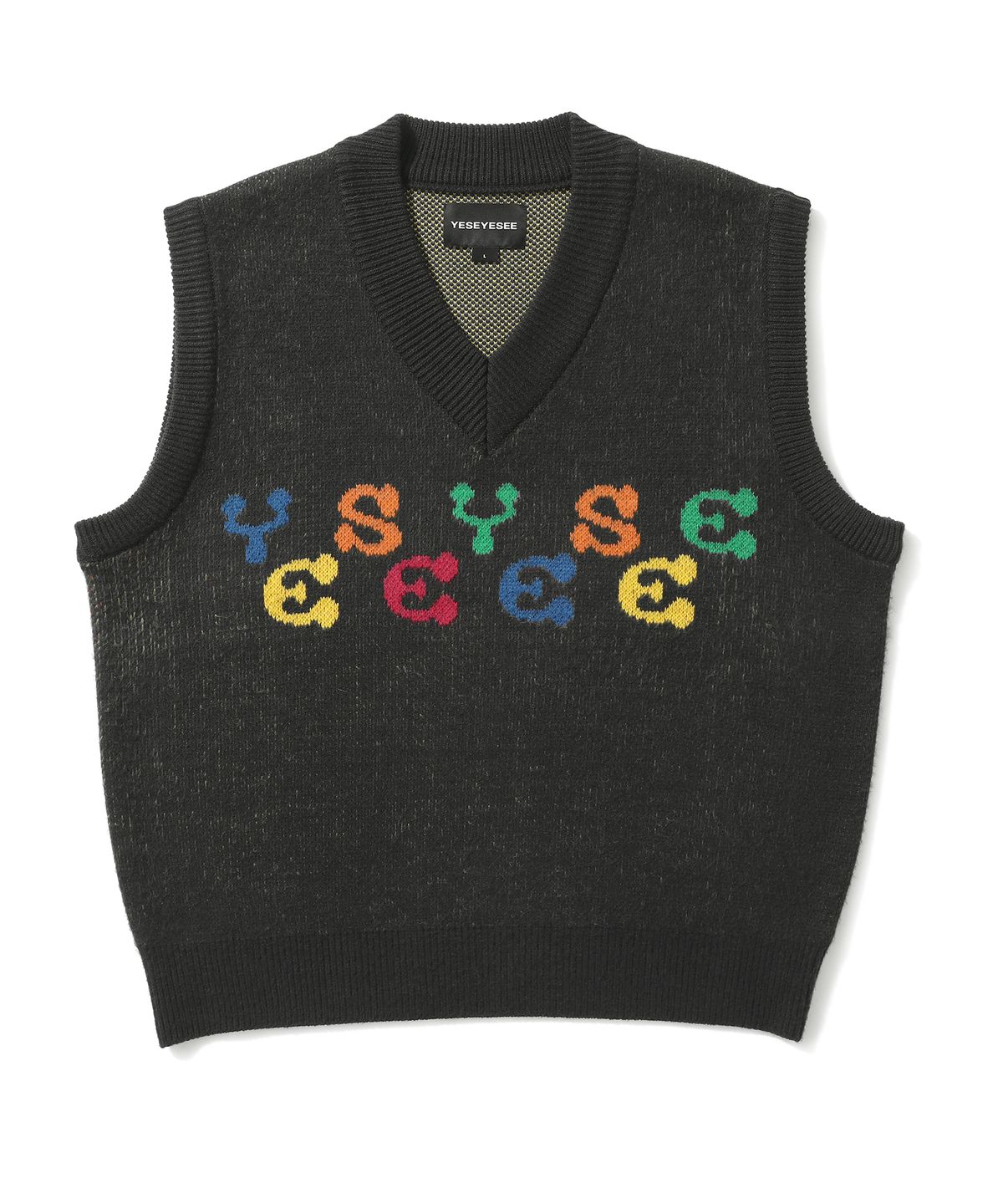예스아이씨(YESEYESEE) Rainbow Knit Vest Navy