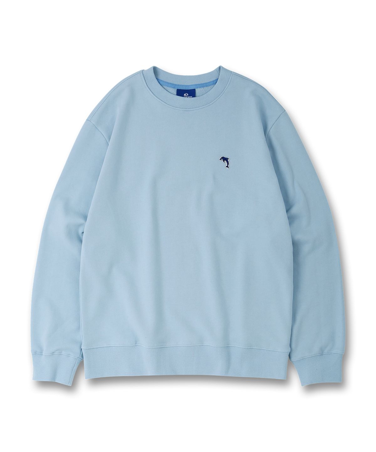 돌핀웨이브어패럴(DOLPHIN WAVE APPAREL) 돌고래 와펜 맨투맨 라이트블루