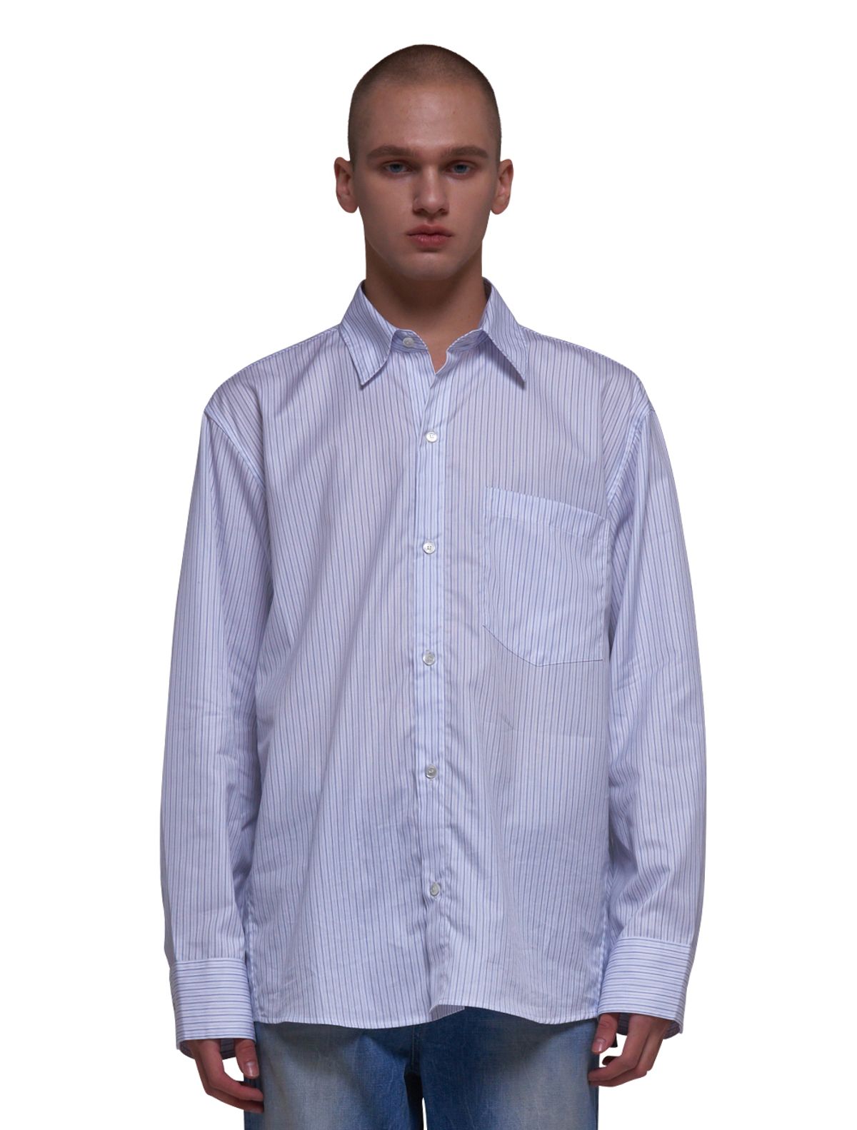 데호(DEHO) DRIVER SHIRTS [Stripe blue]