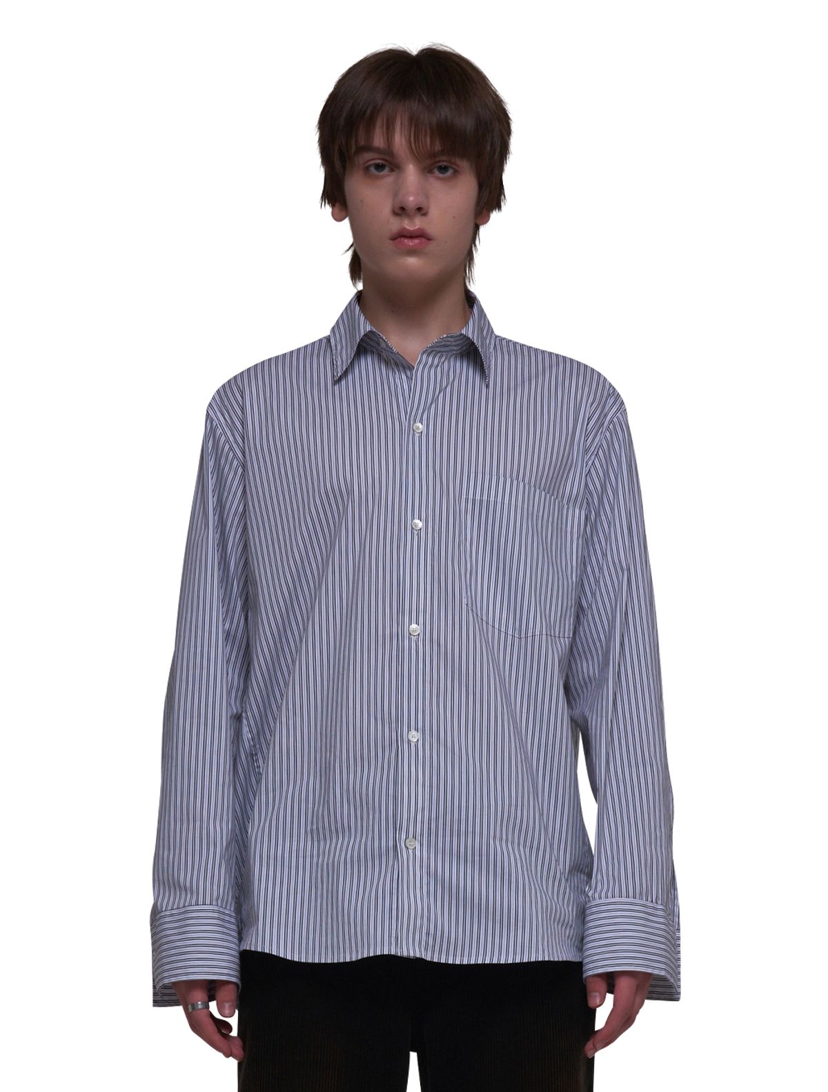 데호(DEHO) DRIVER SHIRTS [Stripe black]