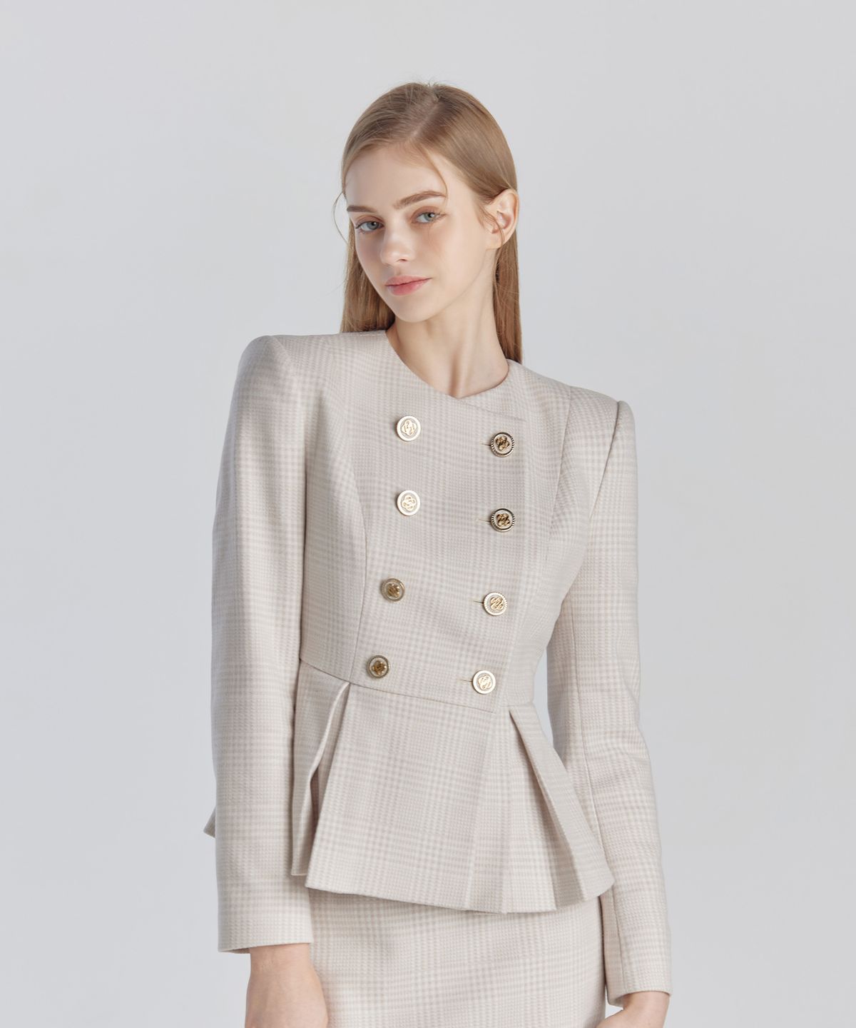 그레이스유(GRACE U) Erica Muffler + Jacket (Beige)