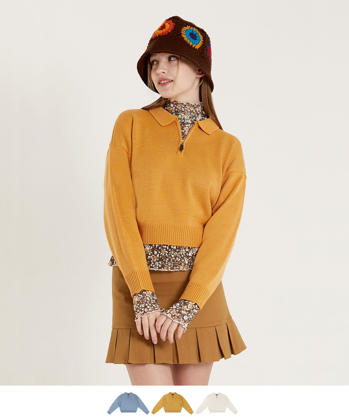 핑크파인애플(PINK PINEAPPLE) KNITTING ZIP-UP SWEATER