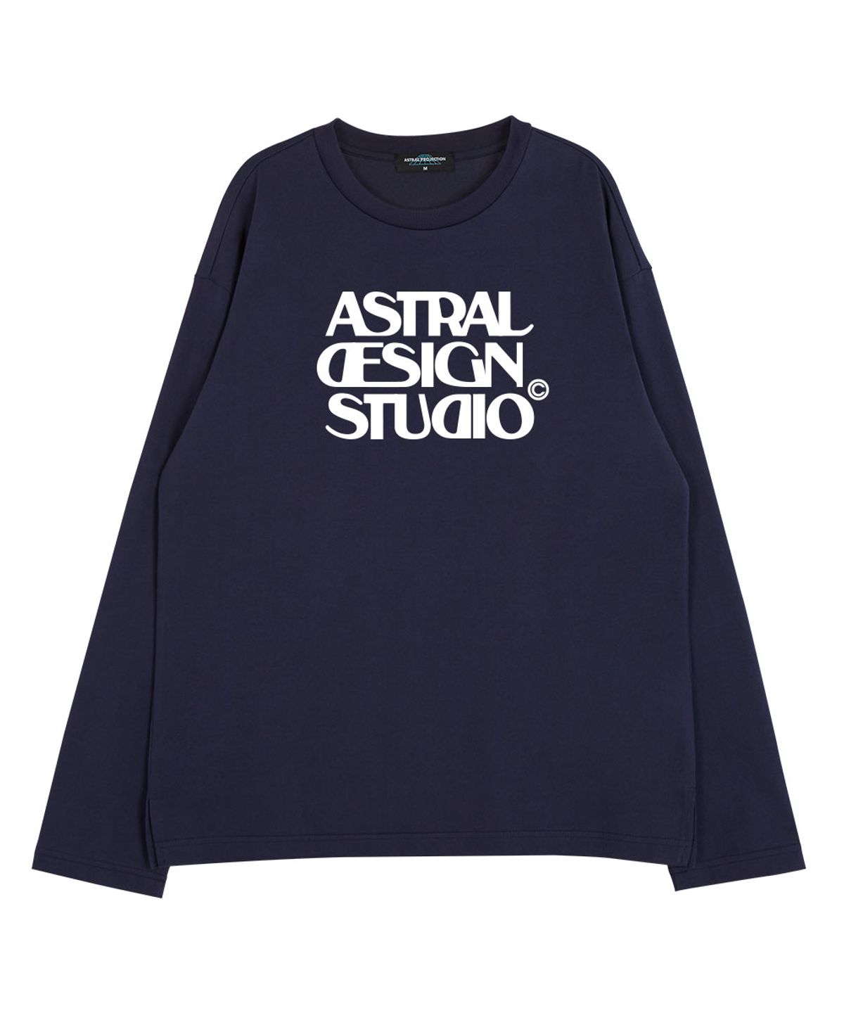 아스트랄 프로젝션(ASTRAL PROJECTION) 아스트랄 디자인 스튜디오  라운드 넥 13수 면 롱 슬리브 티셔츠_네이비