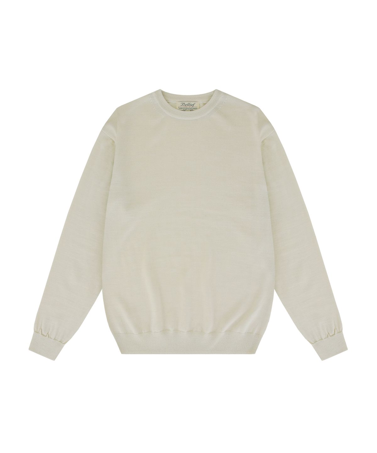 벨리프(BELLIEF) Wool soft crewneck sweater (Ivory)
