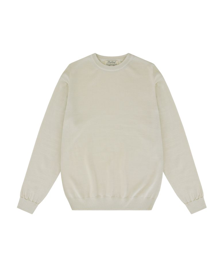 Wool soft crewneck sweater (Ivory)
