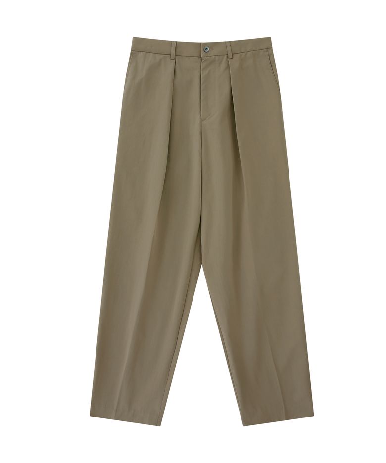 [Easy line] 1Pleats banding chino (Beige)