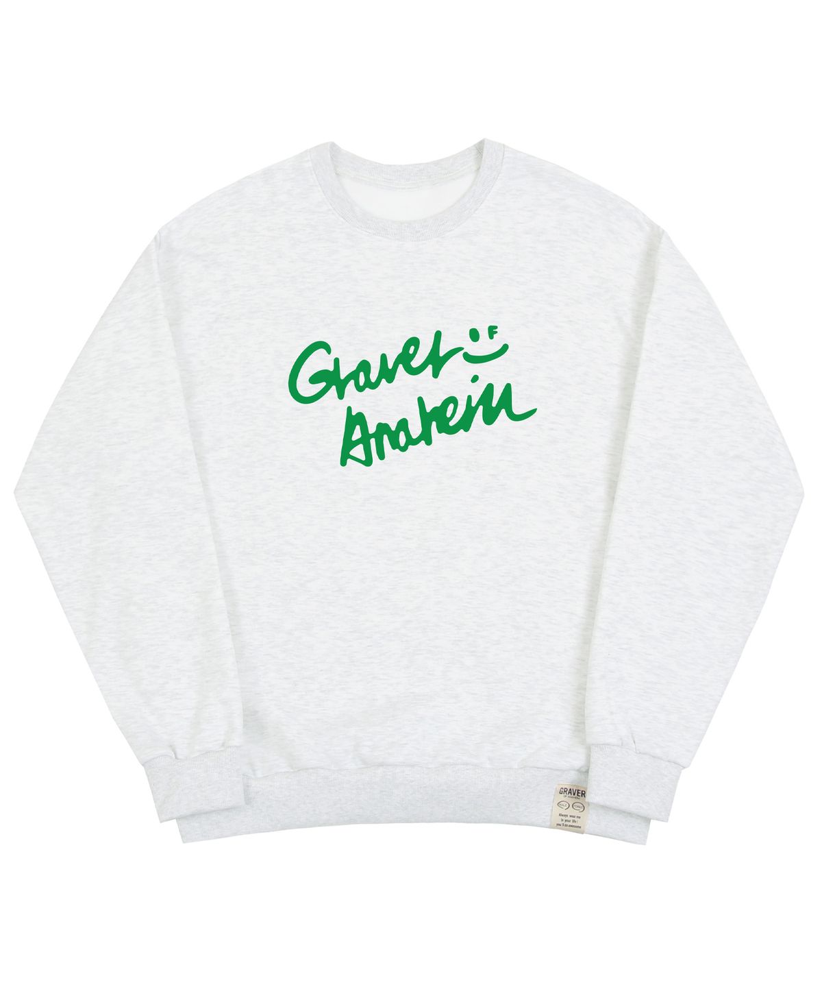 그레이버(GRAVER) [UNISEX]드로잉 로고 스마일 맨투맨_멜란지화이트