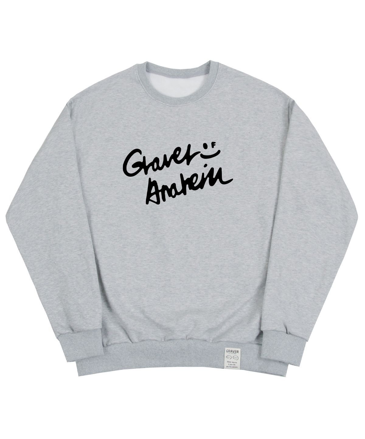 그레이버(GRAVER) [UNISEX]드로잉 로고 스마일 맨투맨_그레이