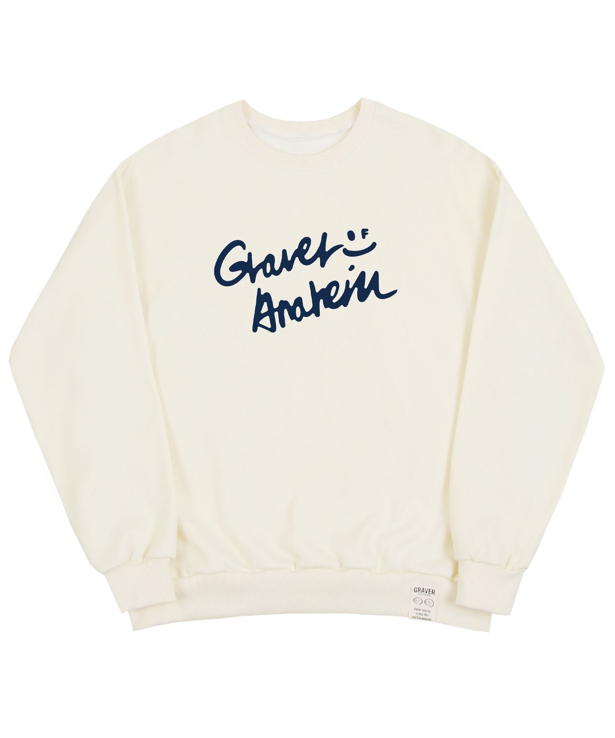 그레이버(GRAVER) [UNISEX]드로잉 로고 스마일 맨투맨_크림