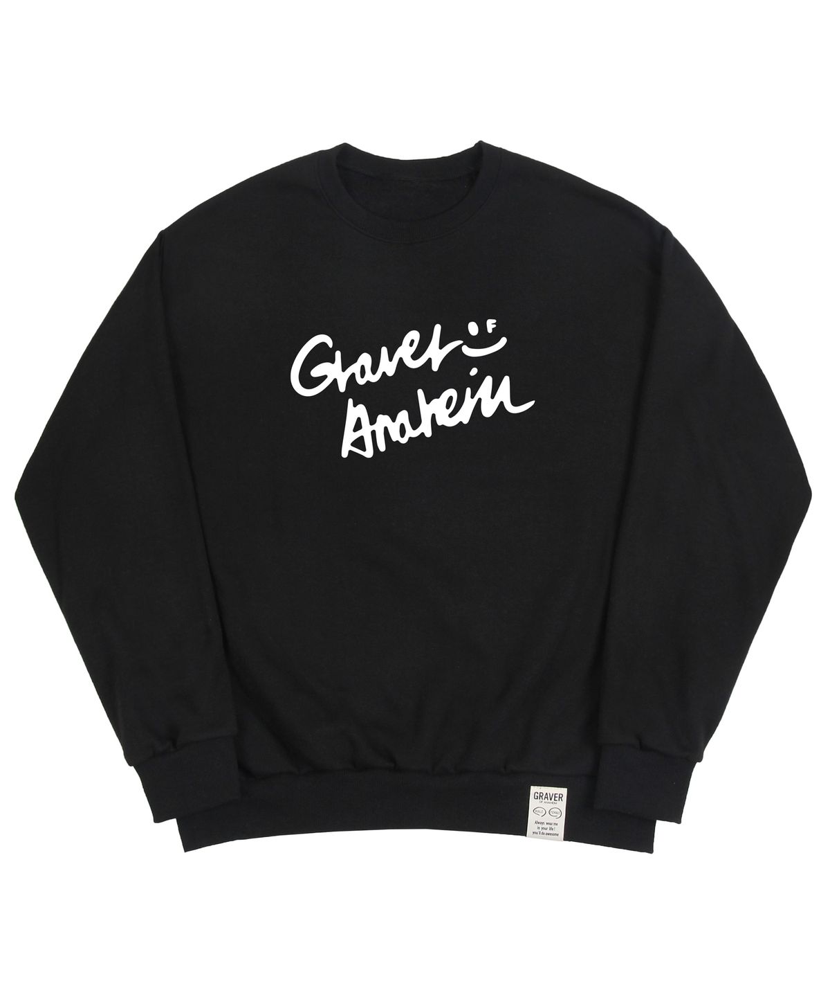 그레이버(GRAVER) [UNISEX]드로잉 로고 스마일 맨투맨_블랙