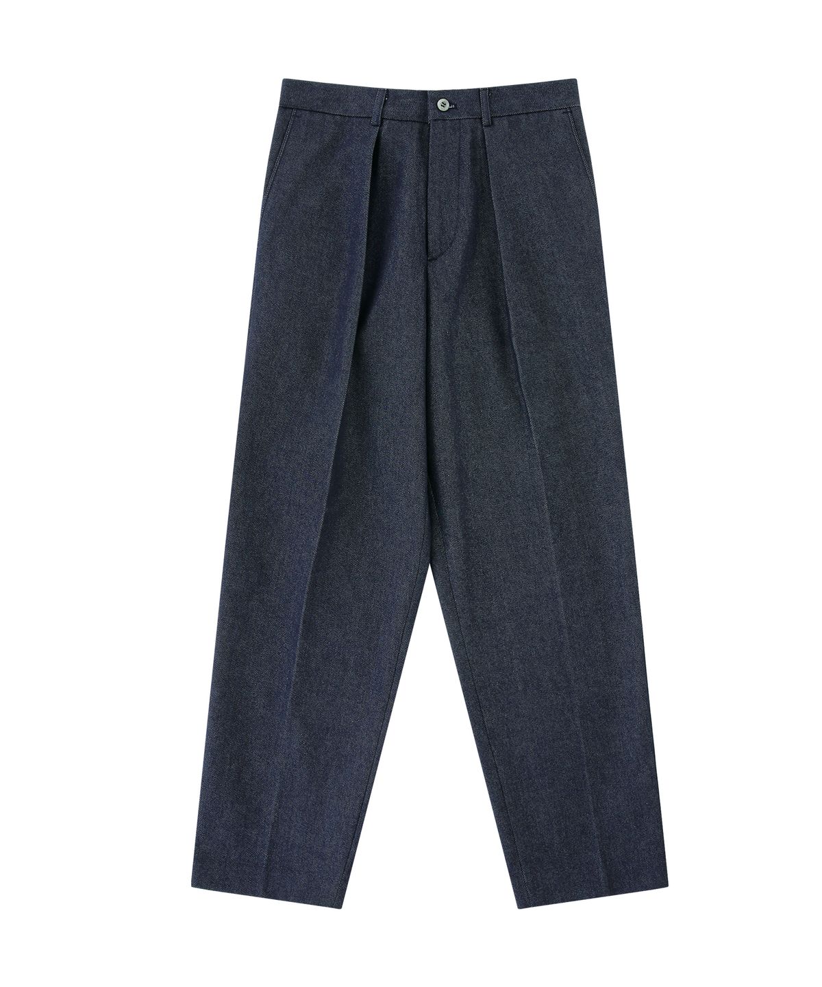 벨리프(BELLIEF) [Easy line] Denim 1Pleats banding chino (Indigo)