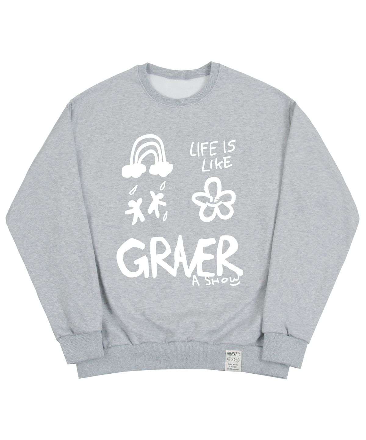 그레이버(GRAVER) [UNISEX]멀티1 로고 맨투맨_그레이