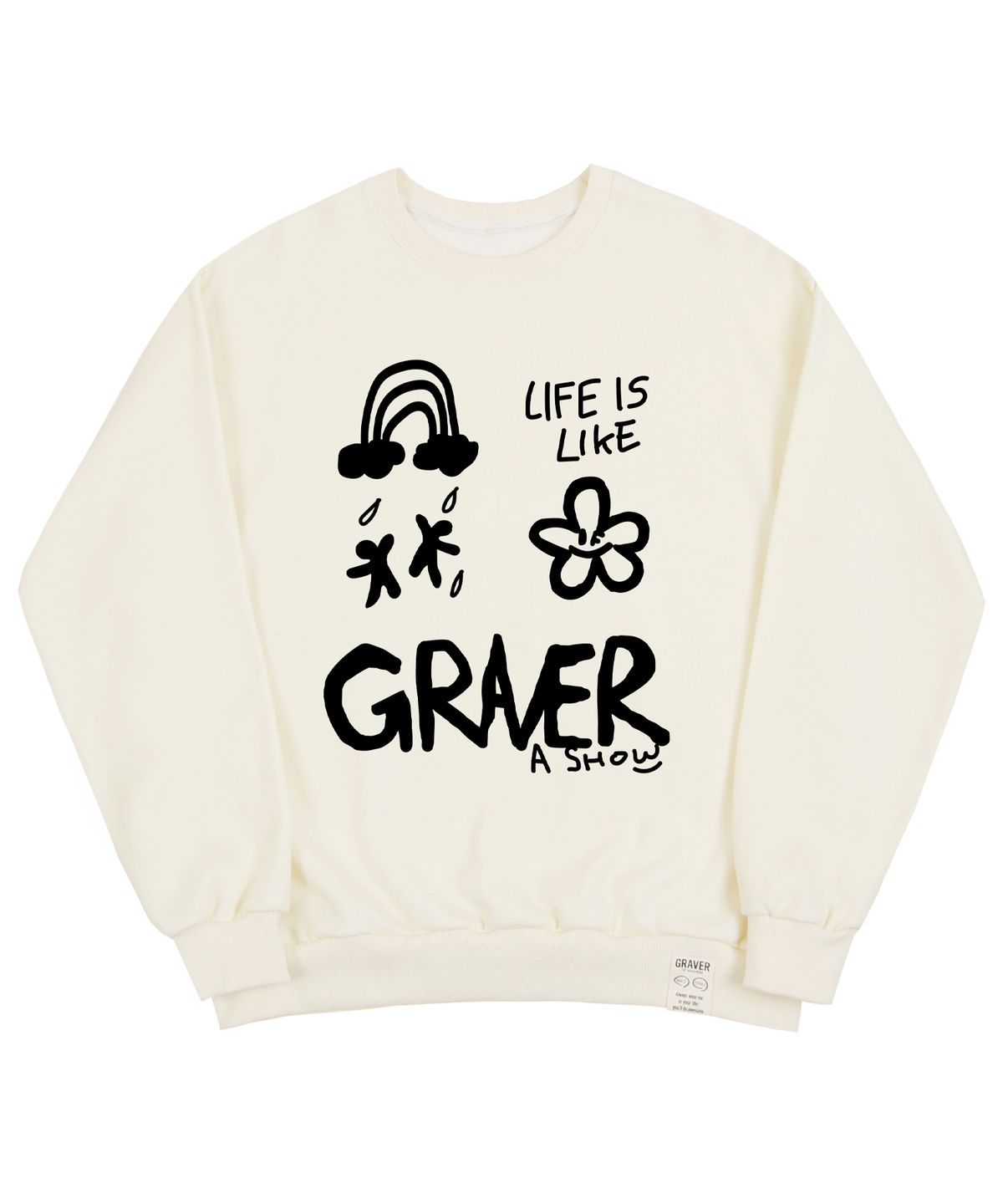 그레이버(GRAVER) [UNISEX]멀티1 로고 맨투맨_크림