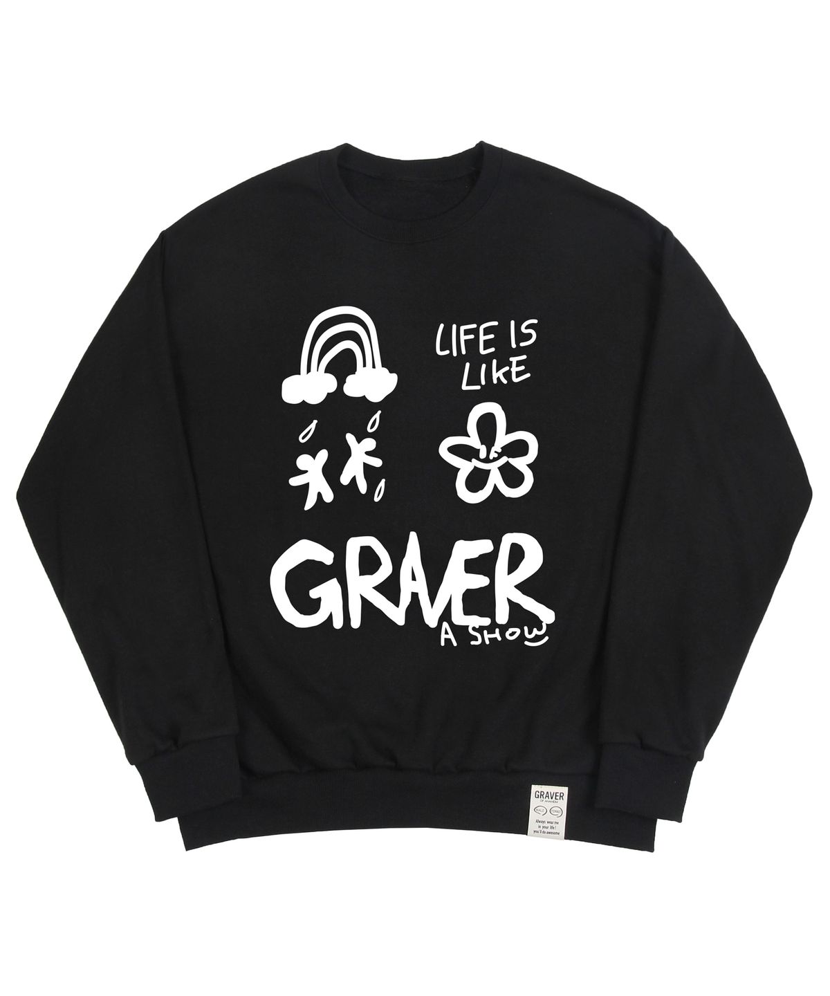 그레이버(GRAVER) [UNISEX]멀티1 로고 맨투맨_블랙