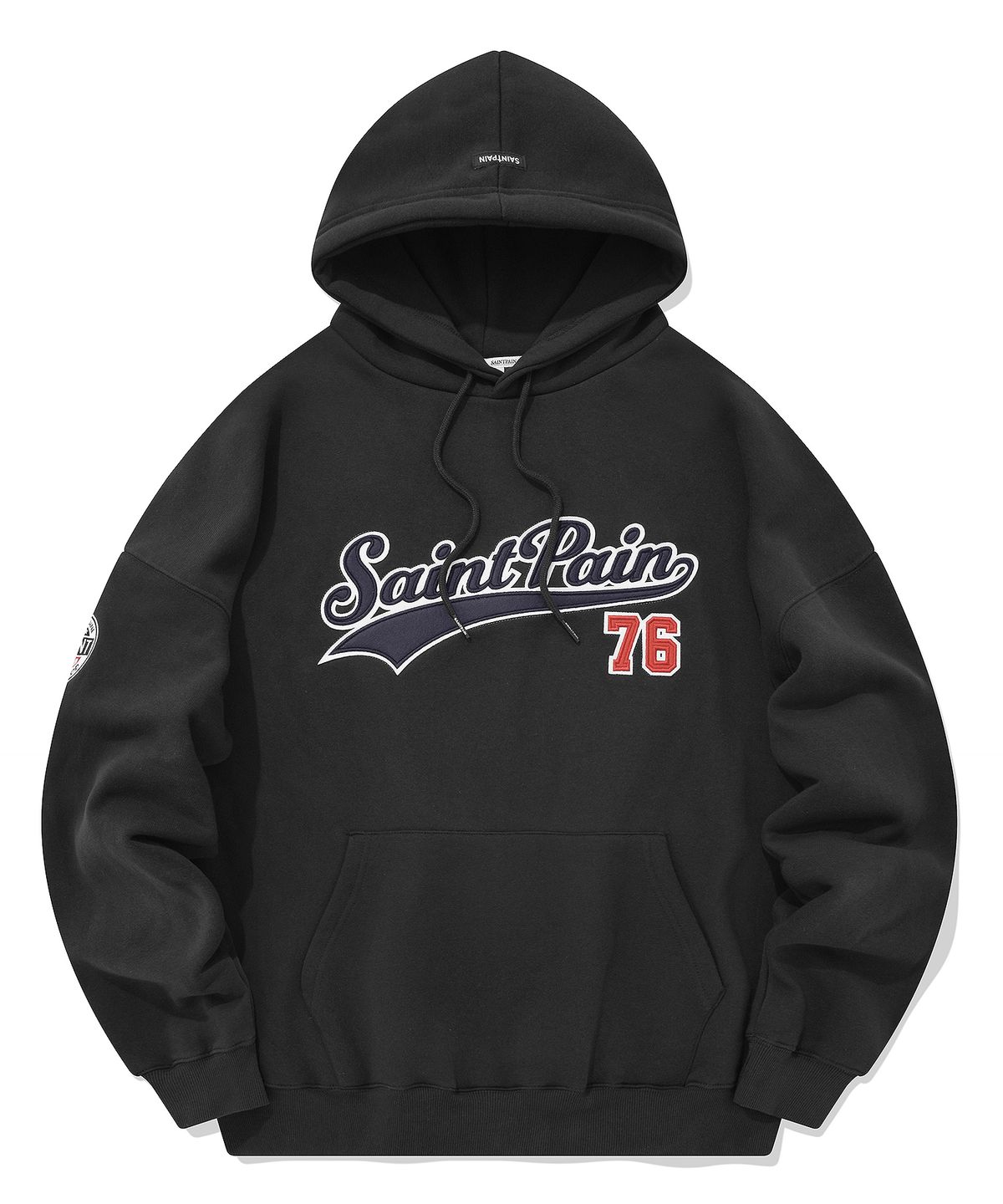 세인트페인(SAINTPAIN) SP 팀 로고 후드-블랙