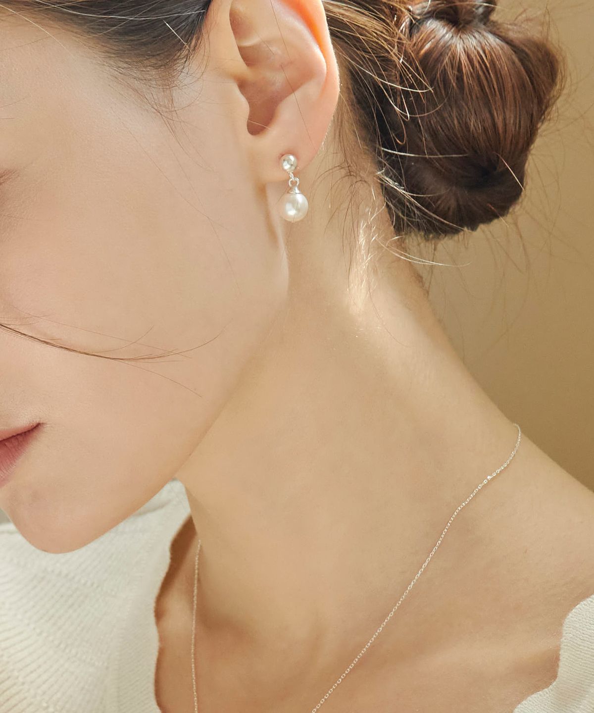 디모멘트(DMOMENT) B SW Swarovski pearl 925 Silver Earring