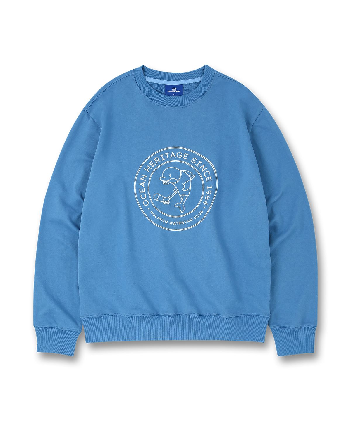 돌핀웨이브어패럴(DOLPHIN WAVE APPAREL) 하키보이 돌고래 맨투맨 블루