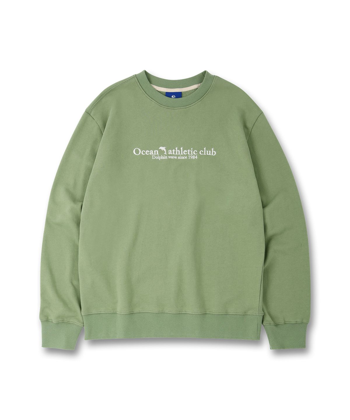 돌핀웨이브어패럴(DOLPHIN WAVE APPAREL) 돌핀 애슬레틱 클럽 맨투맨 페일그린