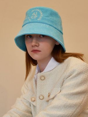 라운드 로고 테리 버킷햇 (스카이블루)