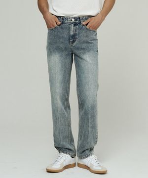 블리치드 데님 팬츠 [스트레이트핏]