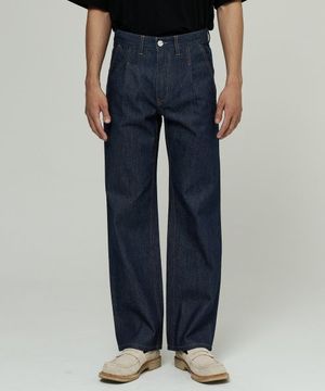원턱 로우 데님 팬츠 [와이드핏]