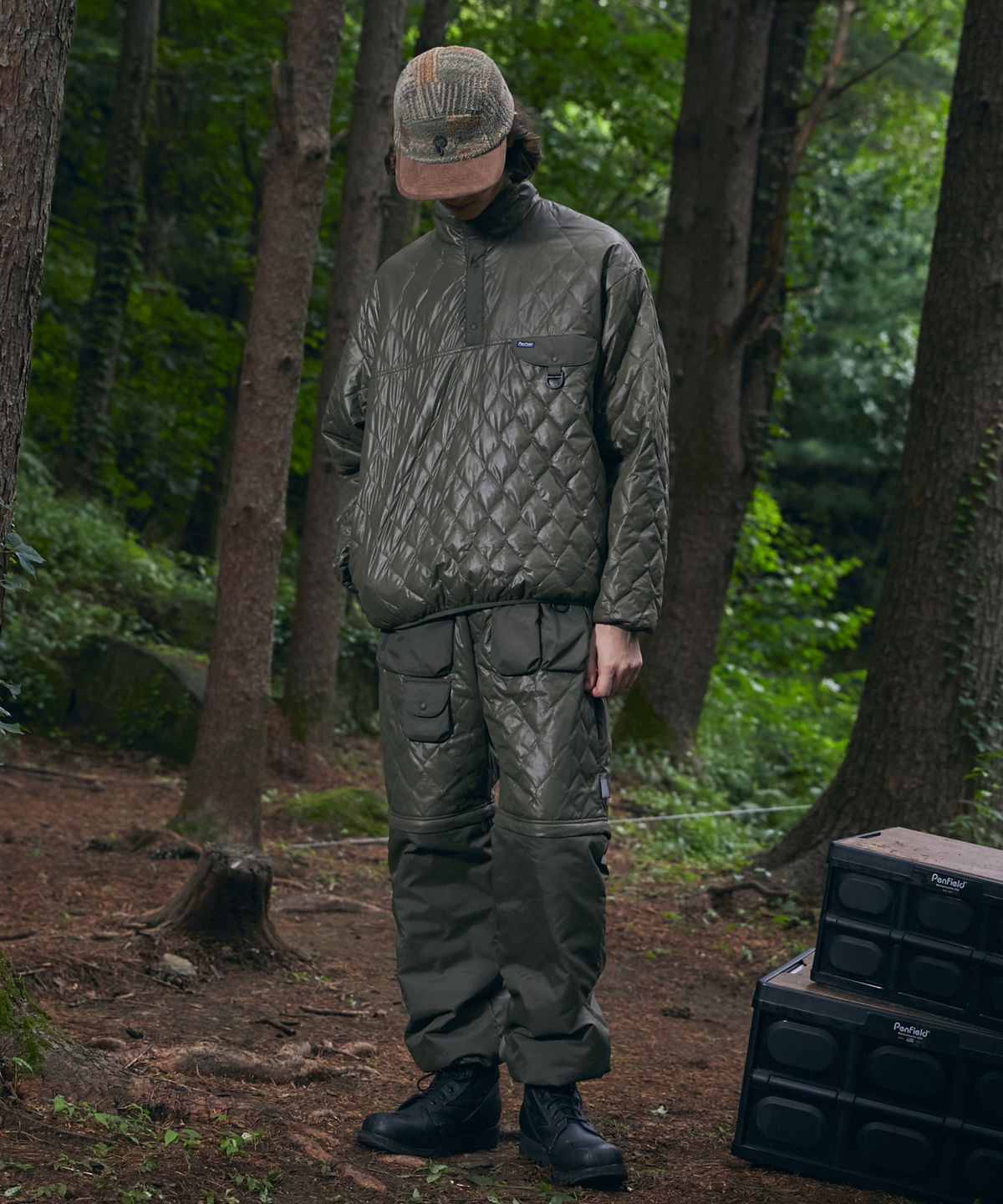 펜필드(PENFIELD) LIGHTWEIGHT QUILTED SET UP PT KHAKI_FN4WP51M