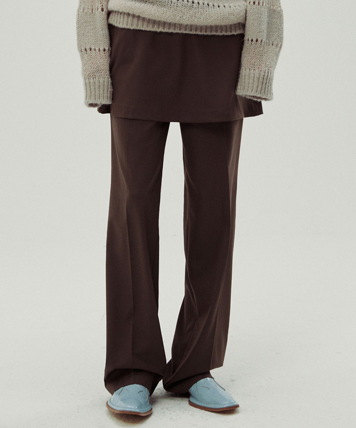 시눈(SINOON) 2 WAY LAYERED PANTS (BROWN)