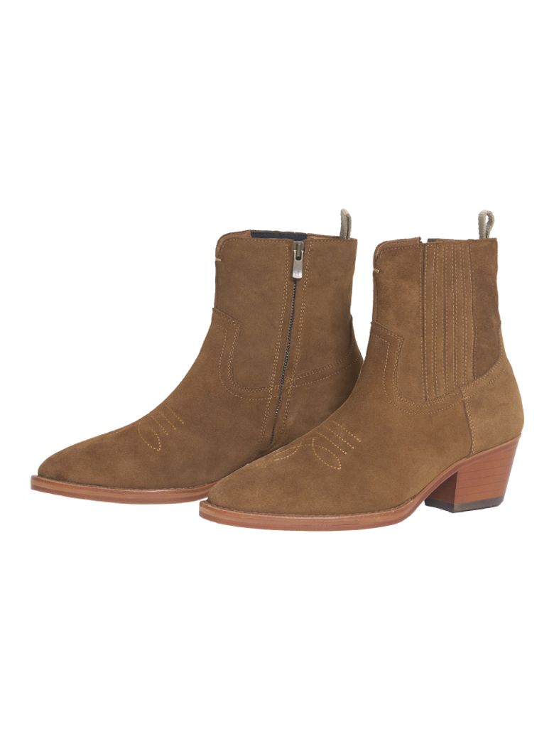 Molko 45 Cuban boot in Calfsuede Tan