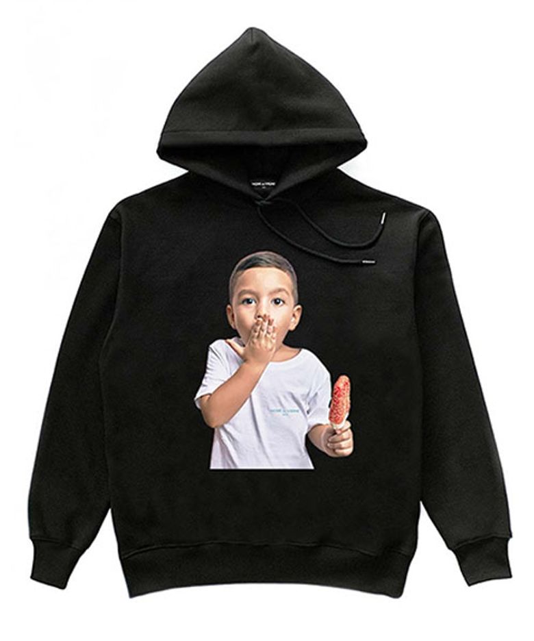 OH BOY FACE HOODIE BLACK