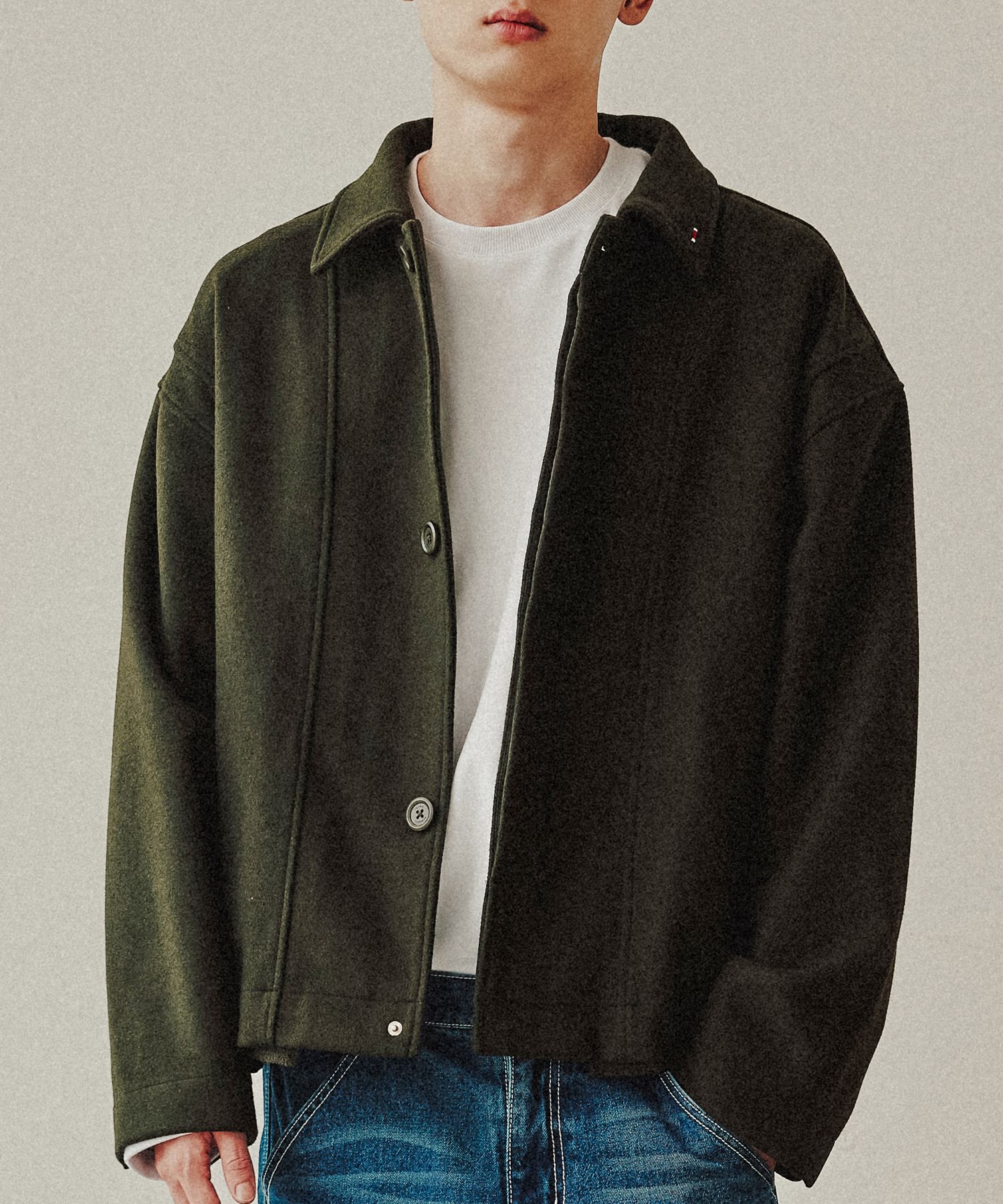 【ROMANTIC CROWN】送料・関税込★DOUBLE LAYER WOOL JACKET MUSINSA | ROMANTIC CROWN DOUBLE LAYER WOOL JACKET_KHAKI