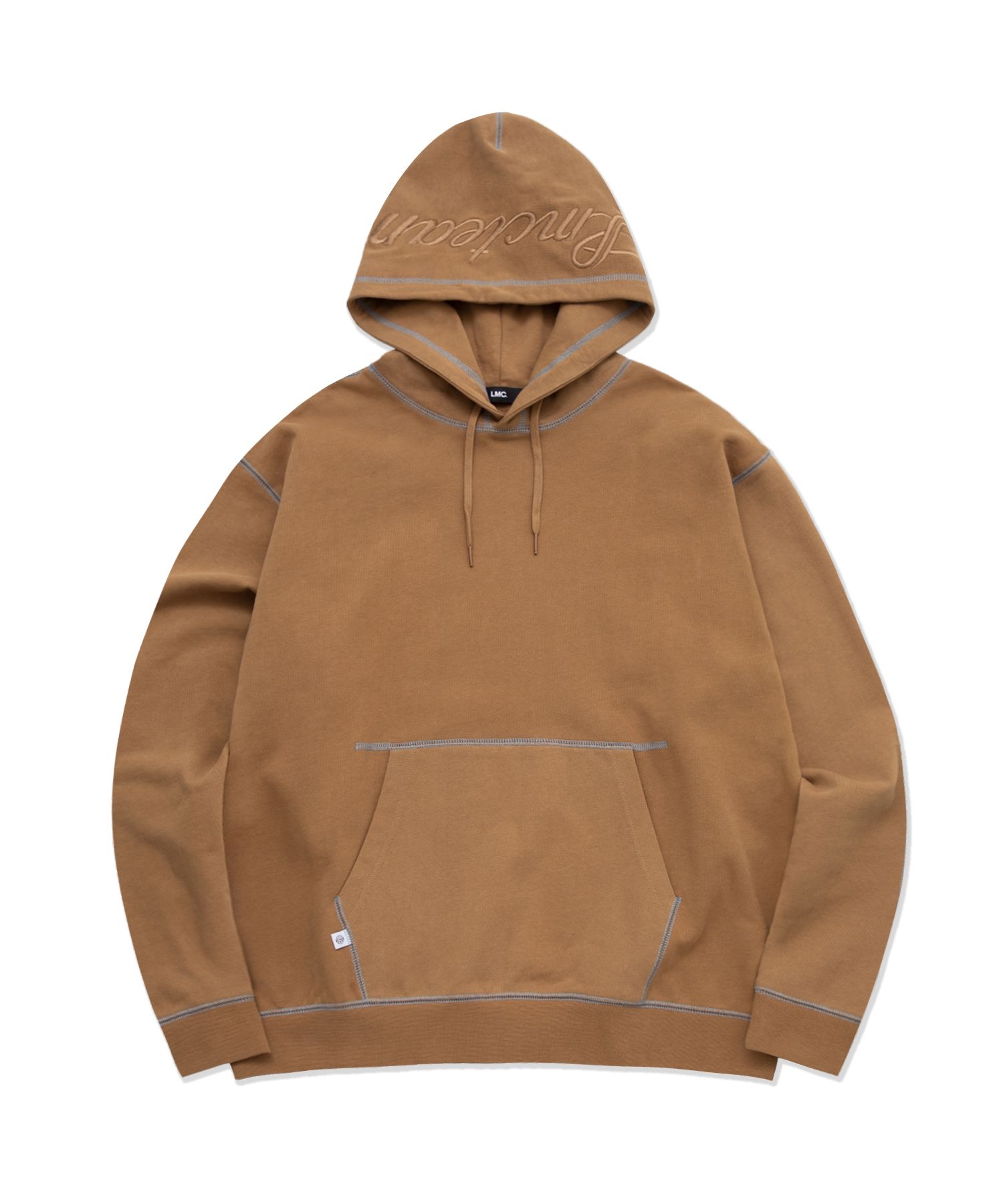 MUSINSA | LMC LMC CONTRAST STITCH HOODIE camel