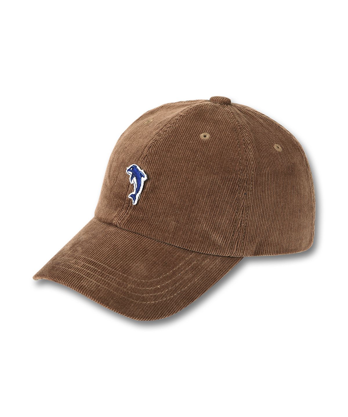 돌핀웨이브어패럴(DOLPHIN WAVE APPAREL) 돌고래 자수와펜 코듀로이 볼캡 카멜
