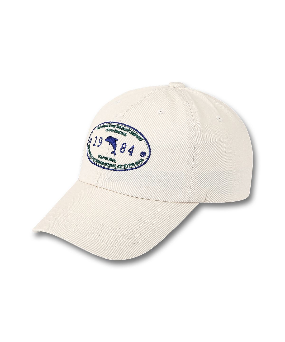 돌핀웨이브어패럴(DOLPHIN WAVE APPAREL) 오벌 돌고래 볼캡 아이보리