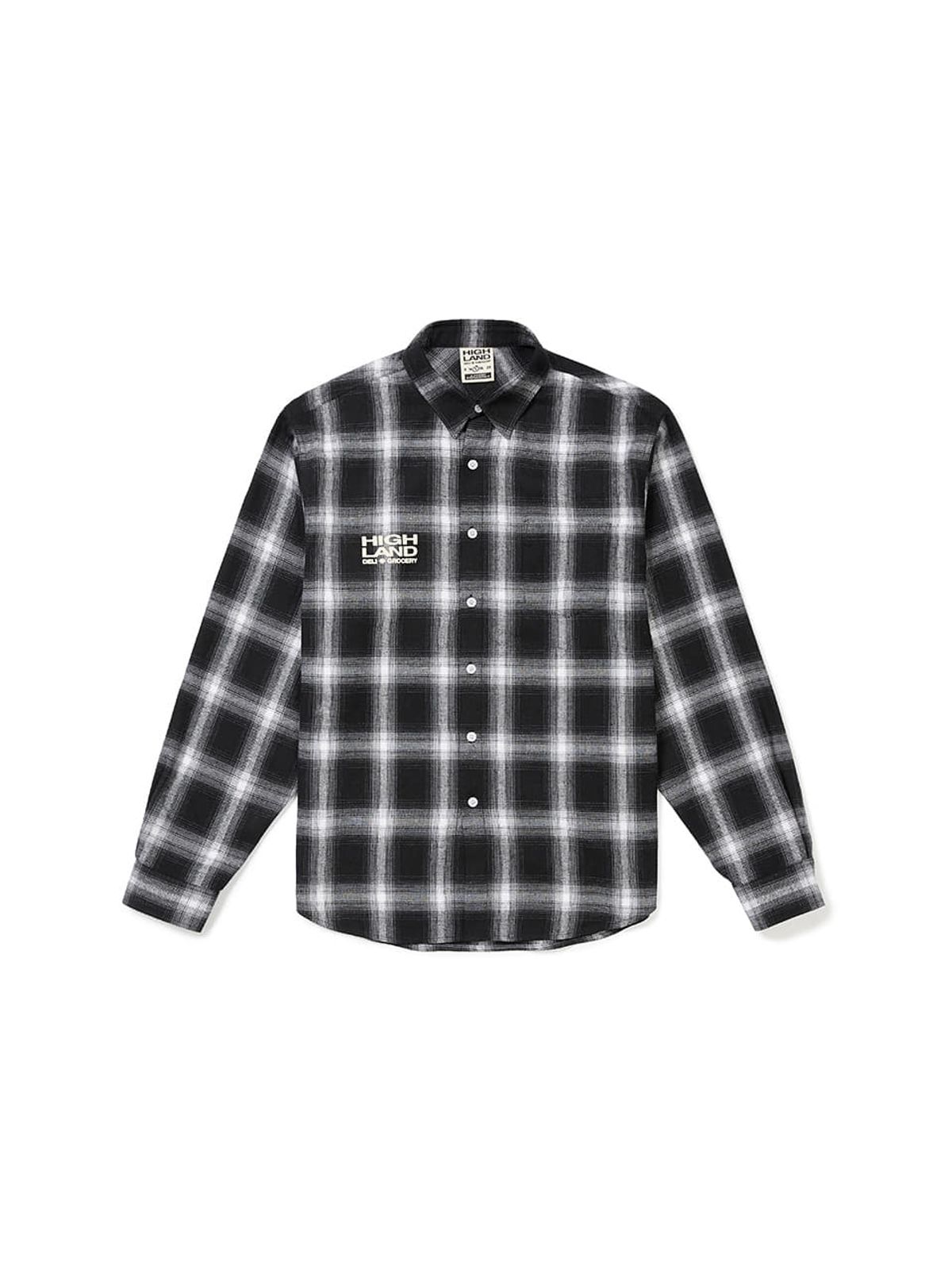 하이랜드 델리 앤 그로서리(HIGHLAND DELI AND GROCERY) Graphic Checkered Shirt Black