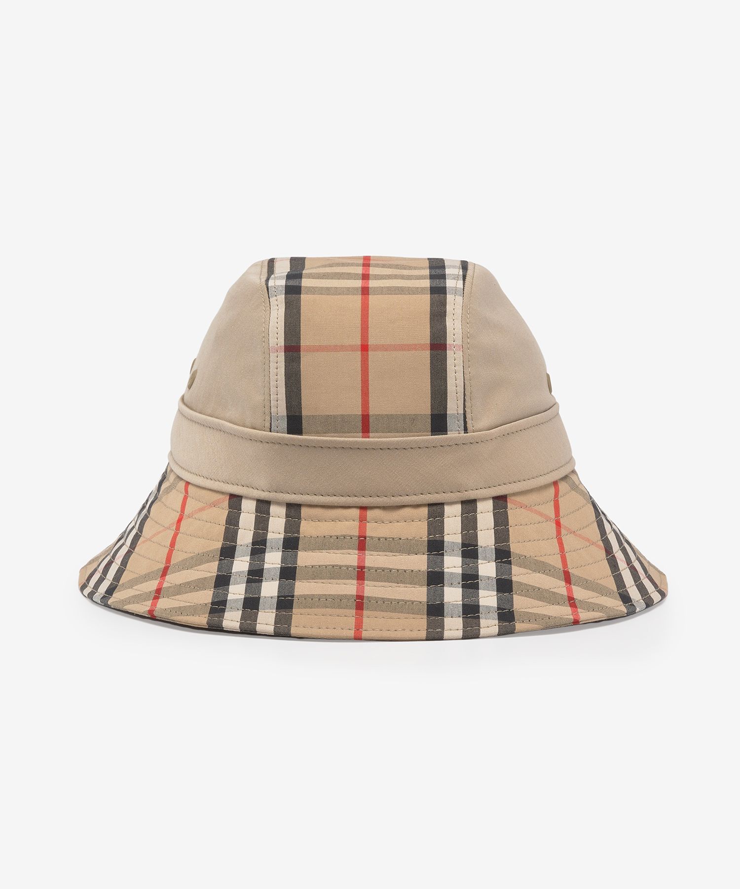 MUSINSA BURBERRY Men's Vintage Check Panel Gabardine Bucket Hat