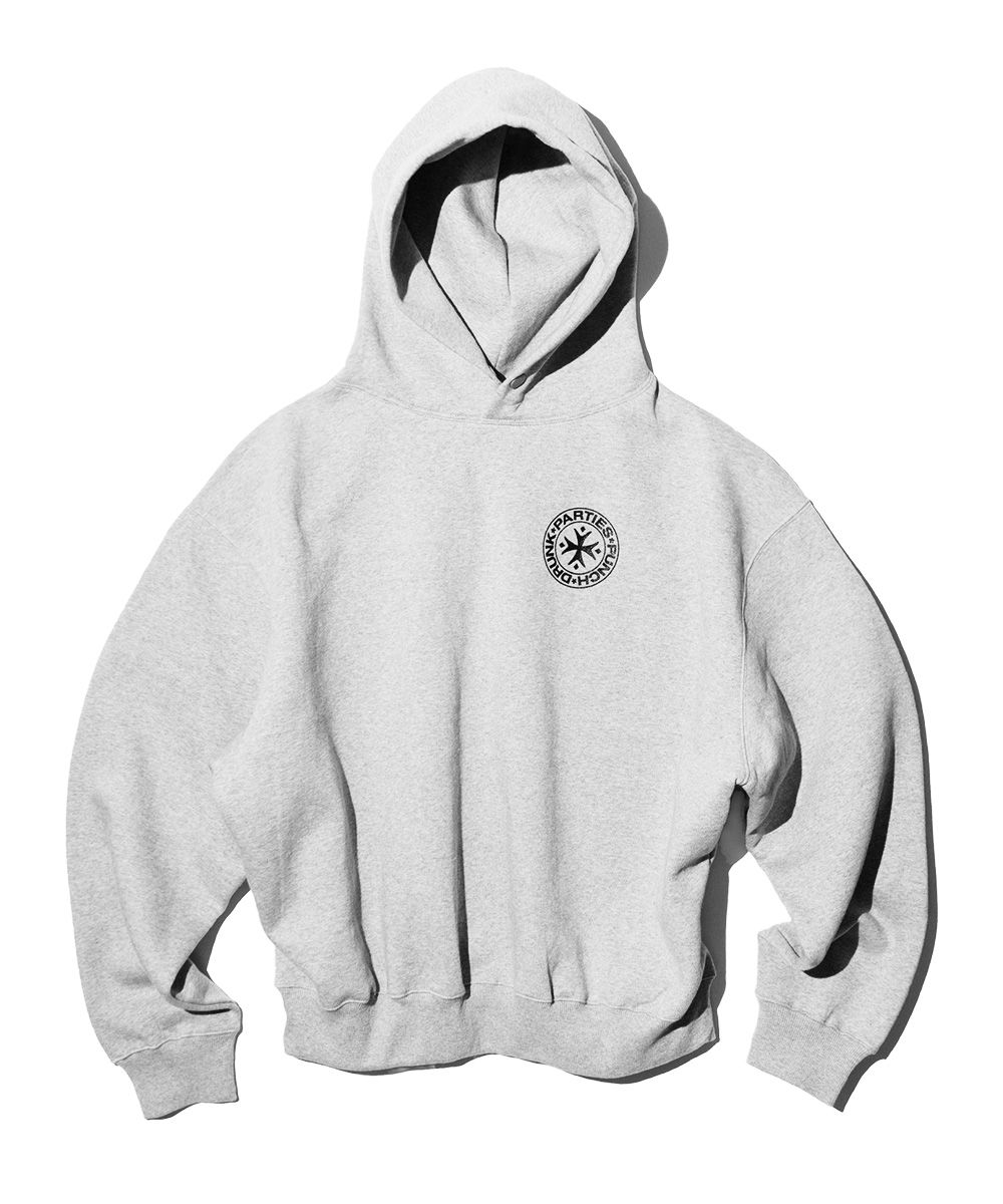 [Punch Drunk Parties] Oversized Logo Hoodie Gray★韓国大人気 MUSINSA公式 | PUNCH DRUNK PARTIES Circle Logo Oversized