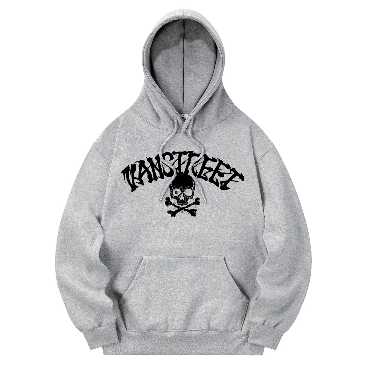 칸6312(KAN6312) KMG0164 레터링스컬블러드 기모 후드 그레이