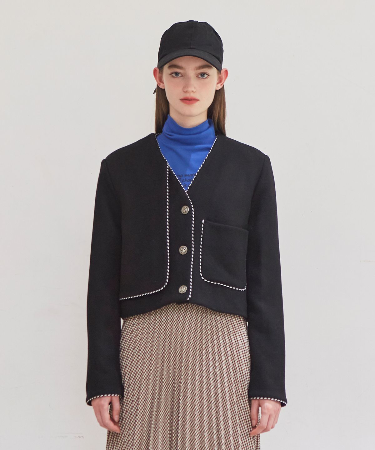 바이탈싸인(VITALSIGN) [LINE] Pipping No-collar Jacket