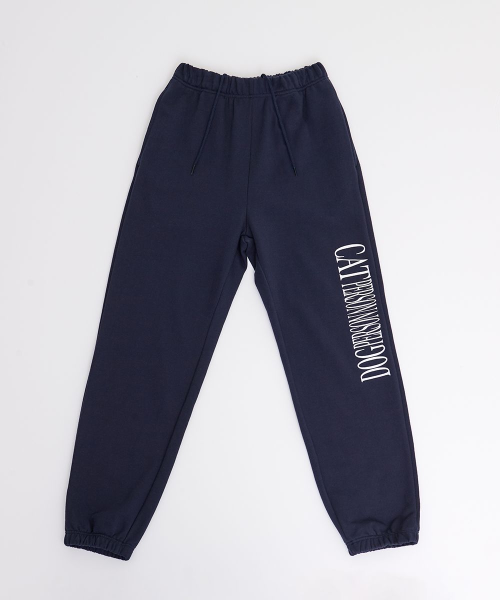 ◆ITZAVIBE◆ Cat Pearlson Lettering Jogger Navy IBC22UPT05NA IBC22UPT05NA] CAT PERSON LETTERING JOGGER PANTS - ITZAVIBE