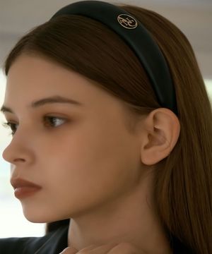 VOLUME LEATHER HAIRBAND_BLACK
