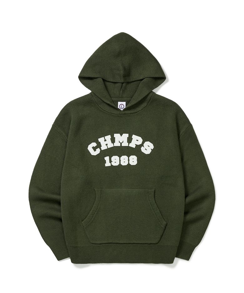 CHMPS 패치 니트 후드 B22FT12KH