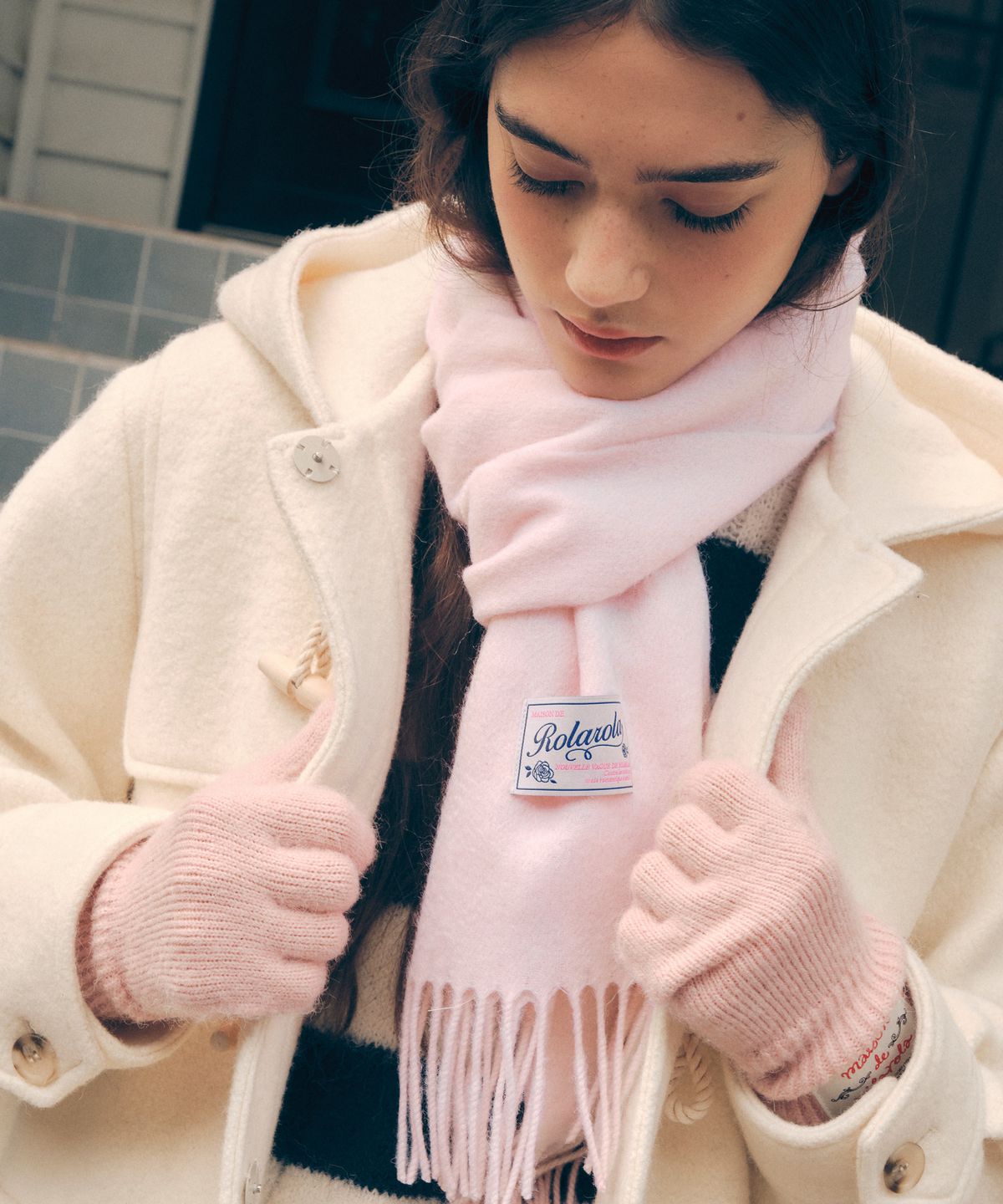 로라로라(ROLAROLA) WOOL MUFFLER LIGHT PINK